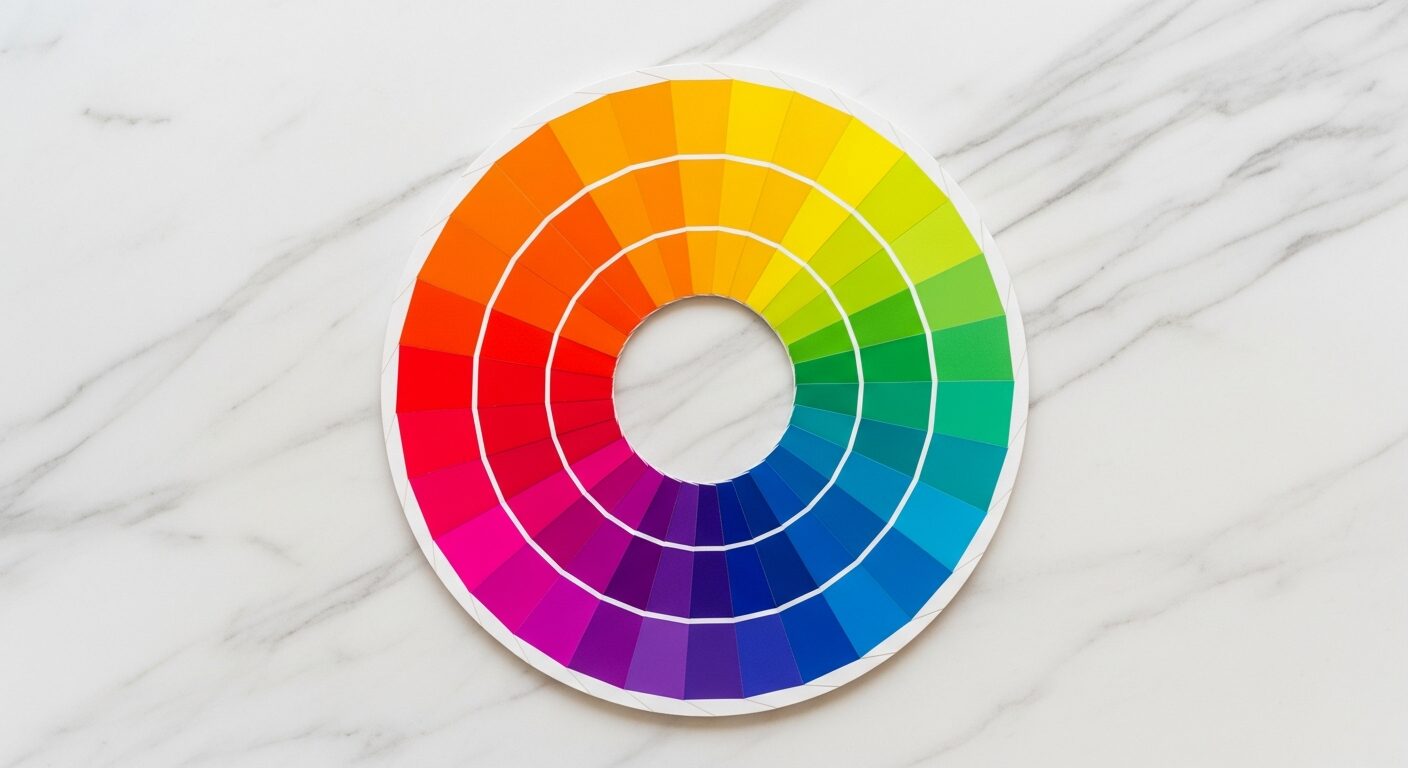 Roue chromatique avec couleurs complementaires et analogues