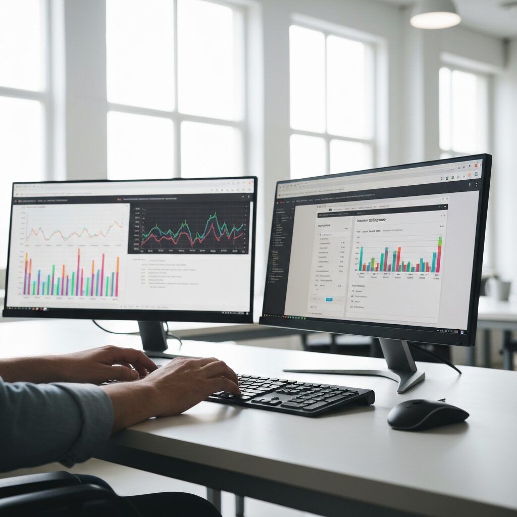 Développeur analysant les graphiques de performance et la configuration CDN