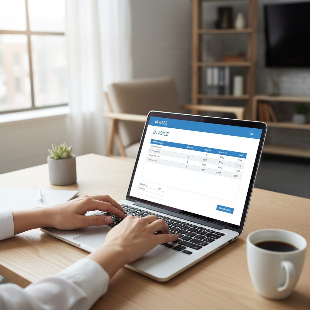 Creation de facture sur un logiciel de facturation en ligne