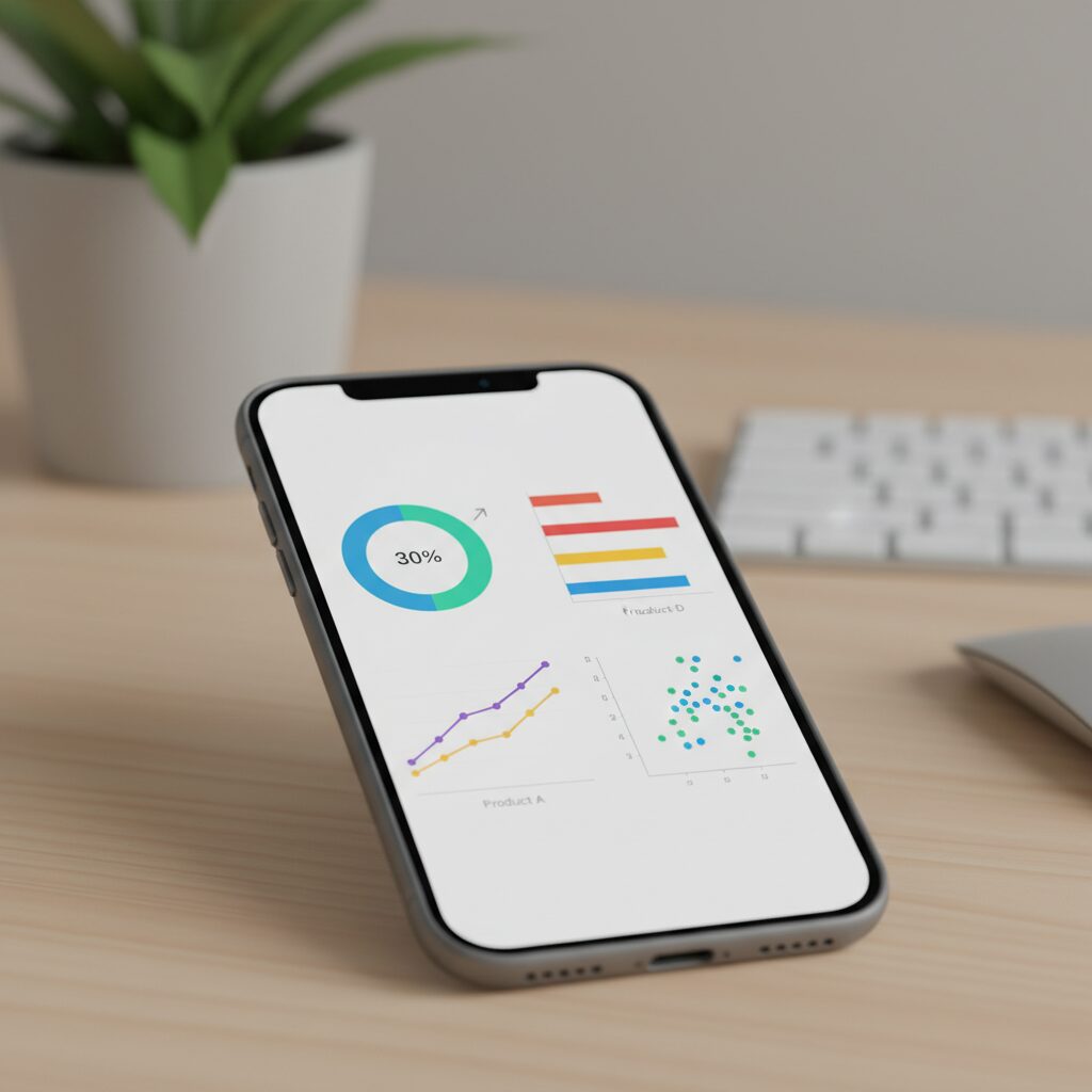 Tableau de bord analytics montrant les taux de conversion des fiches produit
