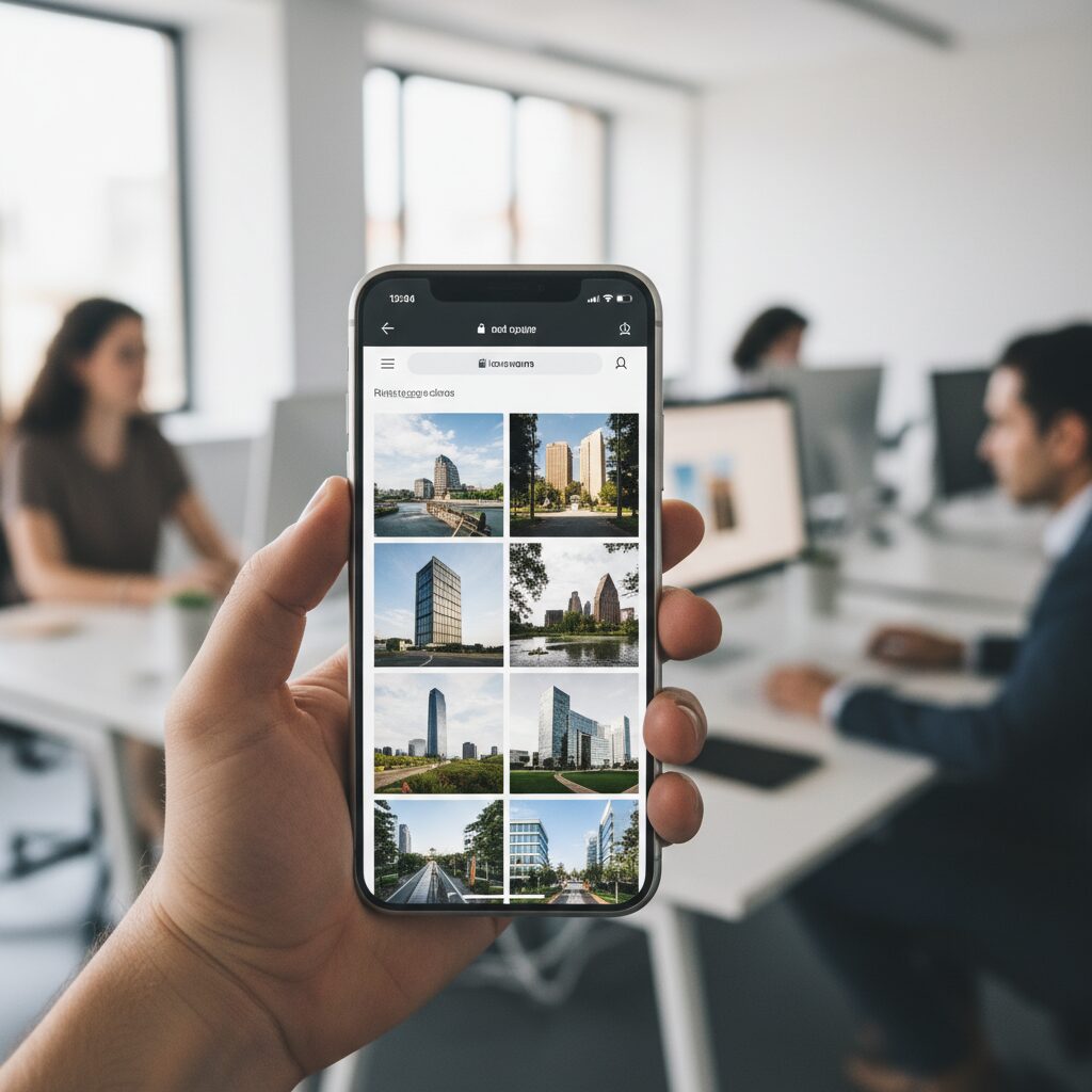 Site web mobile avec images optimisees chargeant rapidement