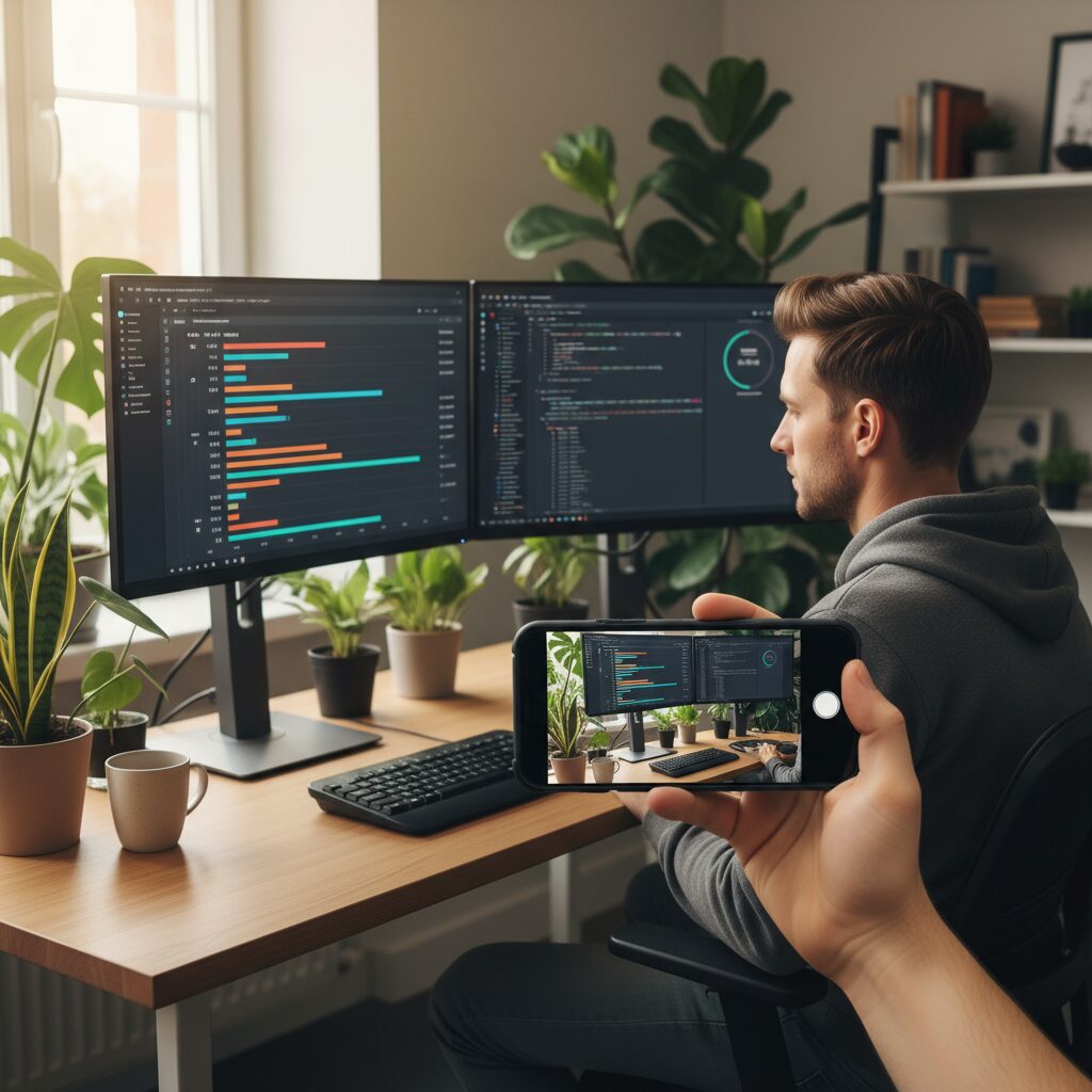 Développeur analysant un waterfall chart de temps de chargement