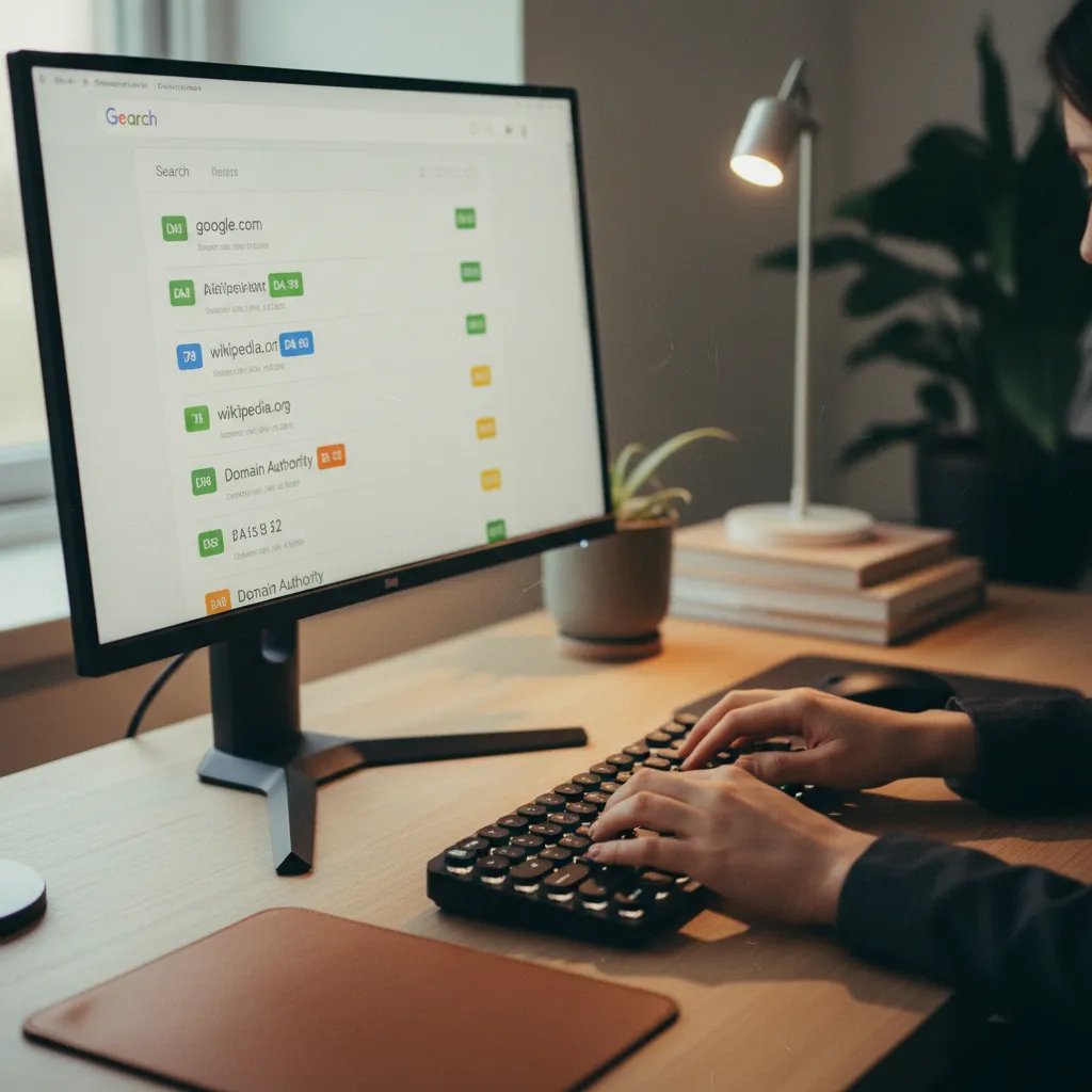 Comparaison des scores d'autorité de domaine directement dans les résultats Google