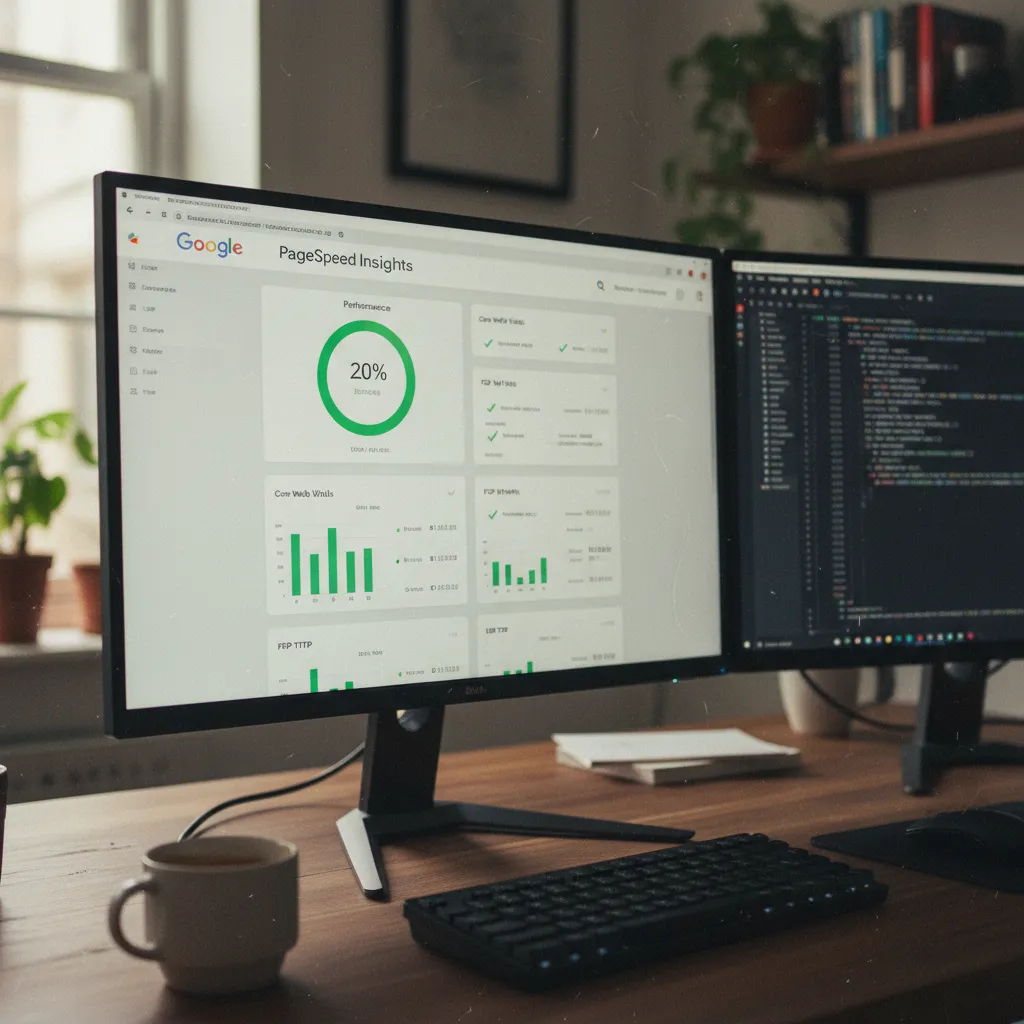 Analyse des Core Web Vitals et des scores de performance via PageSpeed Insights