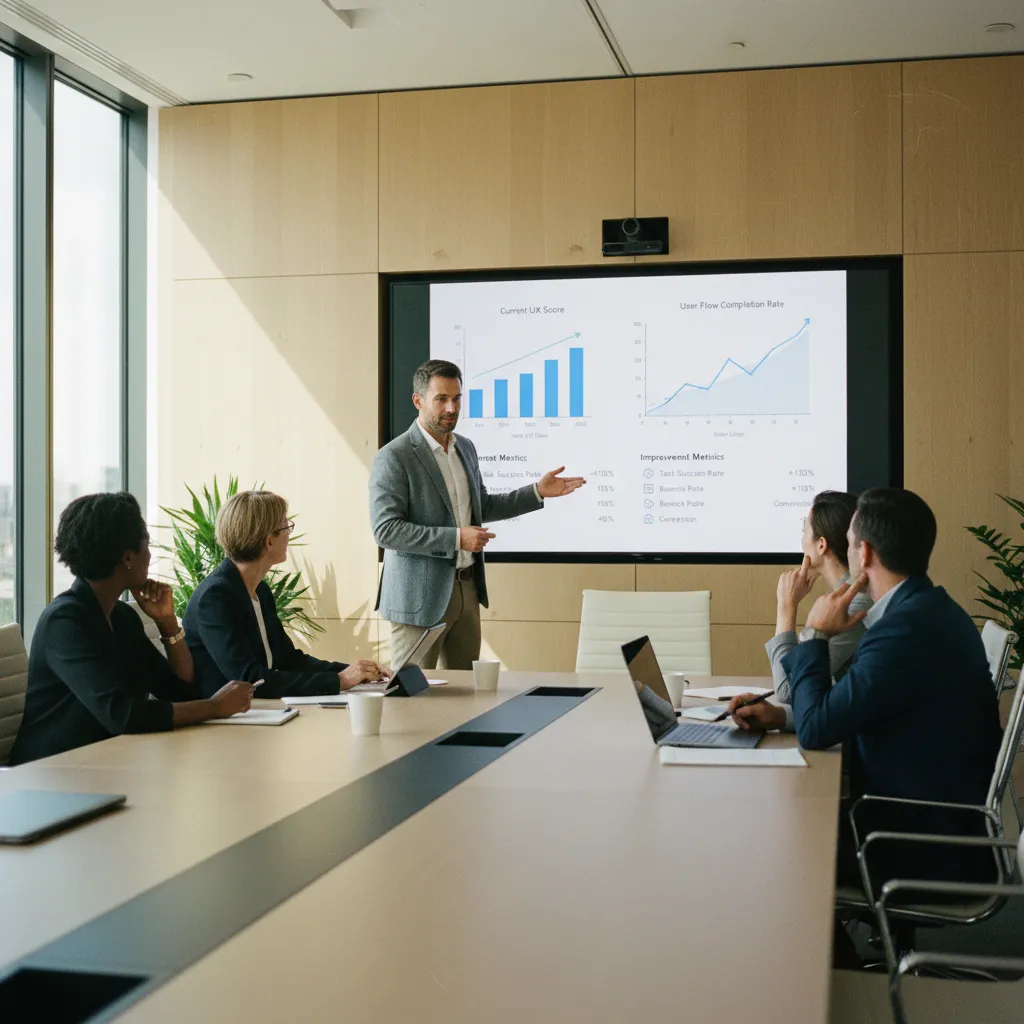 Présentation du plan d'action issu d'un audit UX avec benchmark concurrentiel