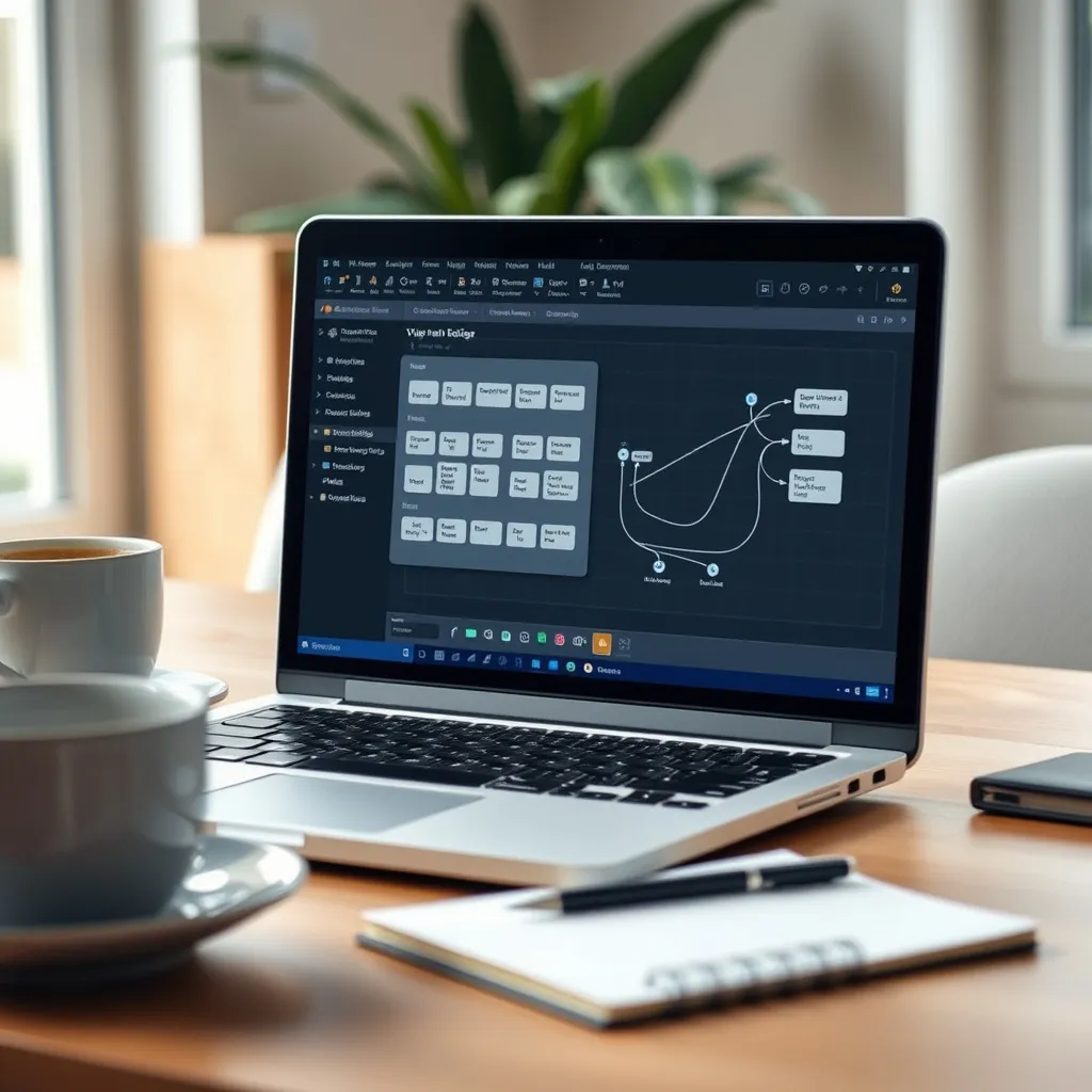 Interface de création de workflows automatisés sur un outil no-code comme n8n ou Make