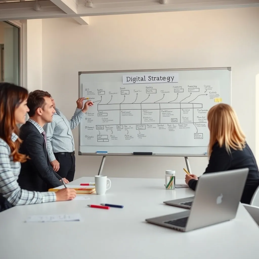 Présentation d'une feuille de route digitale lors d'un atelier stratégique
