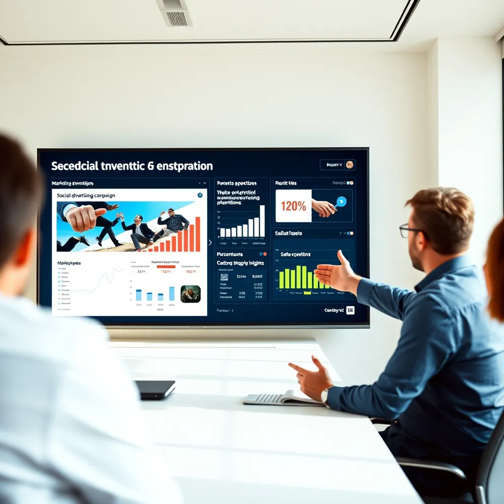 Présentation d'une stratégie de publicité digitale en réunion client