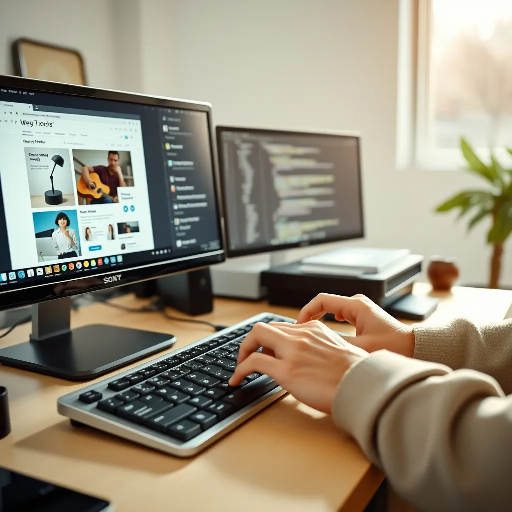 Développeur web travaillant sur la structure HTML et le style CSS d'un site internet