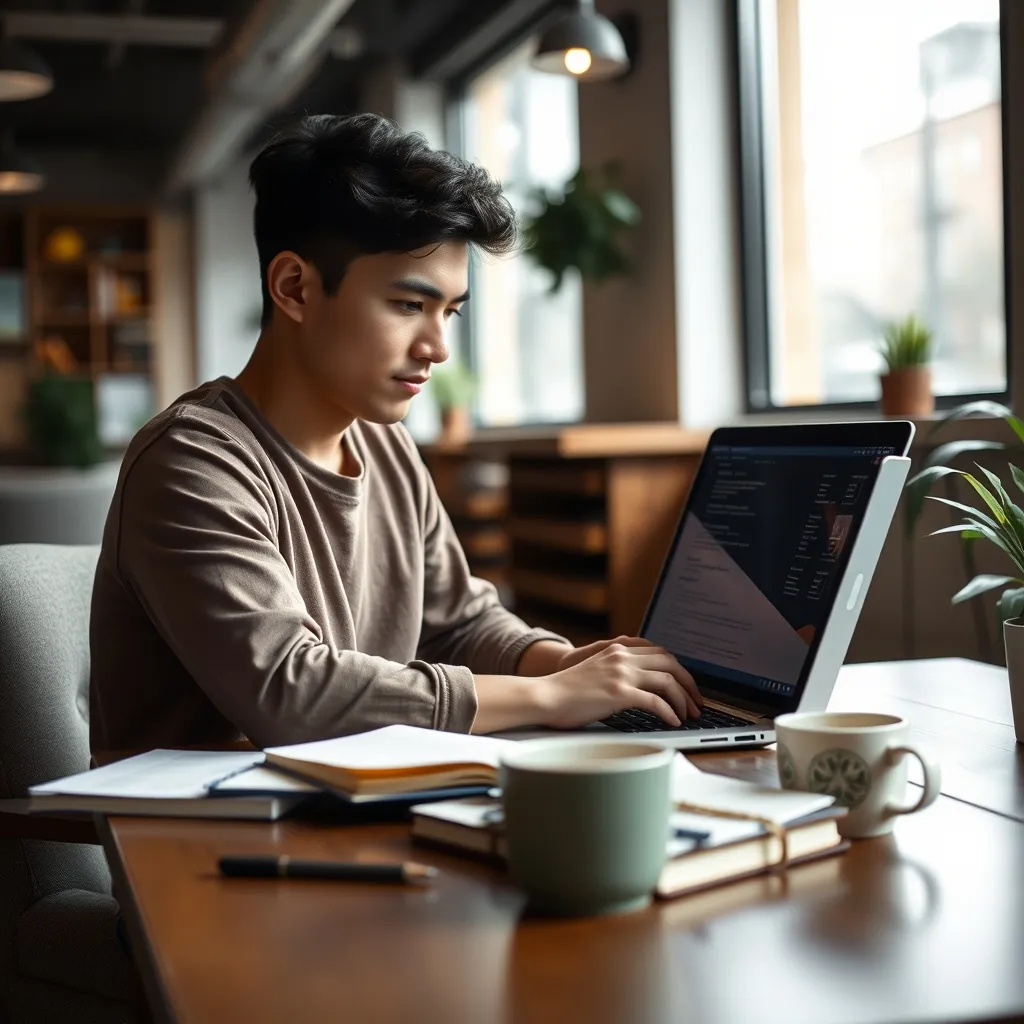 Apprentissage du développement web dans un espace de coworking moderne
