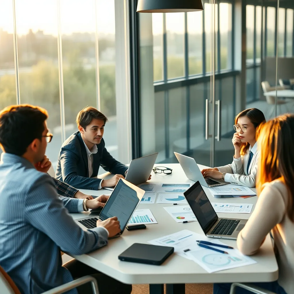 Réunion stratégique autour d'un plan de marketing digital B2B