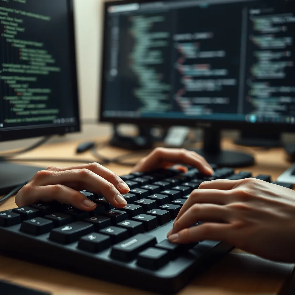 Un développeur écrit du code PHP sur un éditeur avec thème sombre