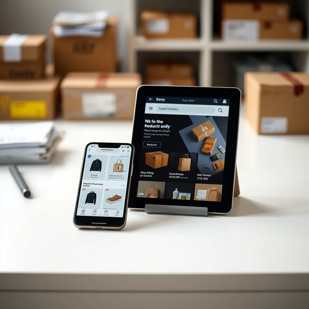 Boutique en ligne responsive affichée sur mobile et tablette